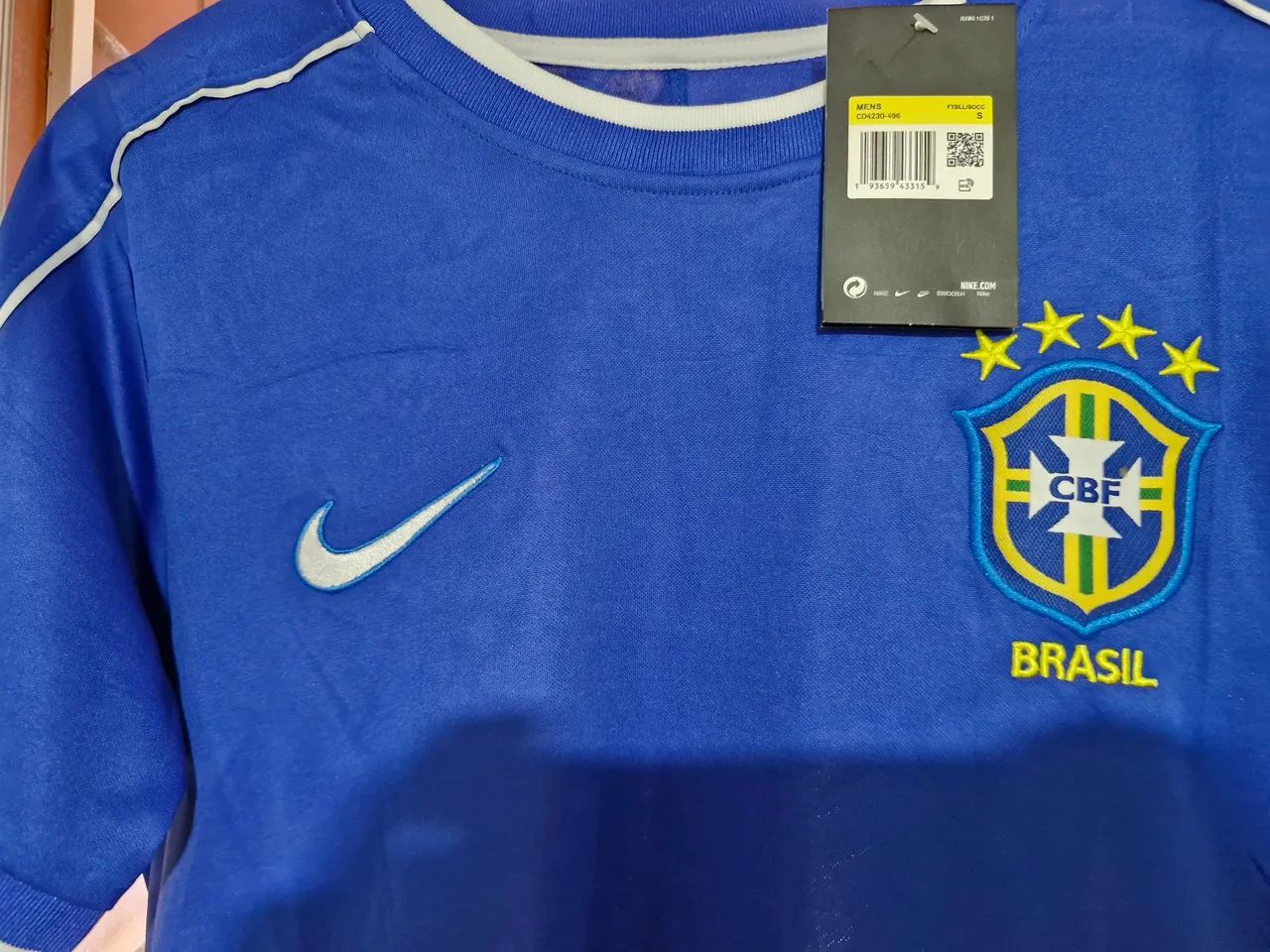 camiseta brasil 98 azul - Foto 2