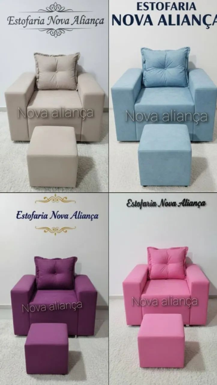 Oferta sofá 1 lugar + puff de brinde 