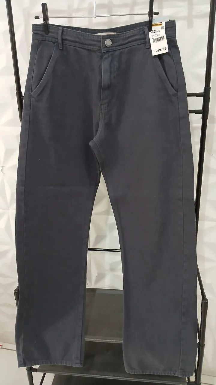Calça jeans masculina reta