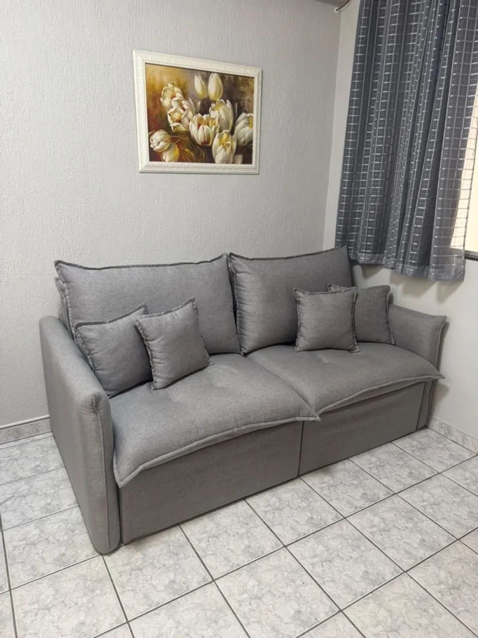 Sofá *Pra vender rápido* - Lindo sofá de Linho - Foto 3