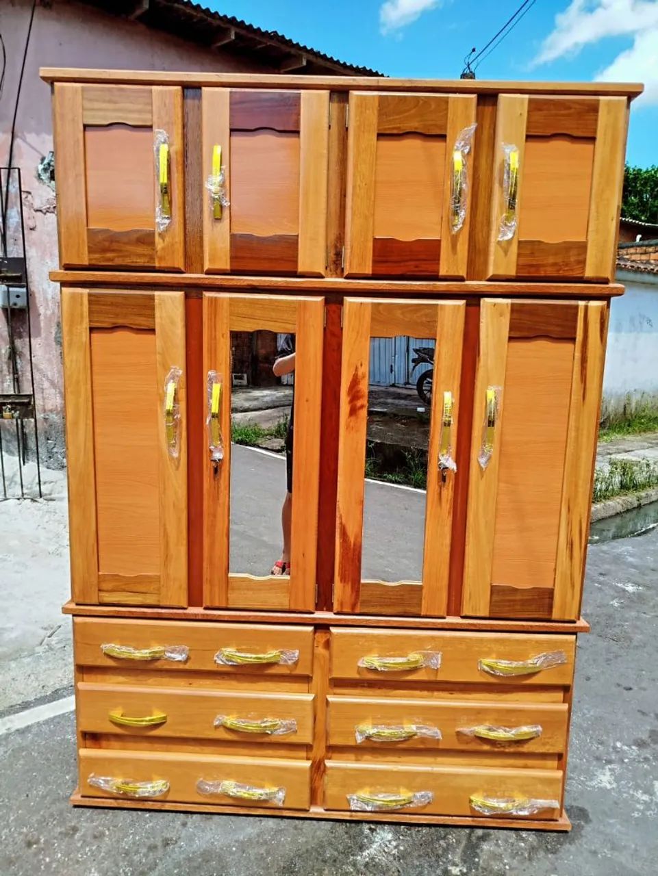 GUARDA ROUPA DE CASAL - 6 GAVETAS COMPLETO COM ESPELHOS