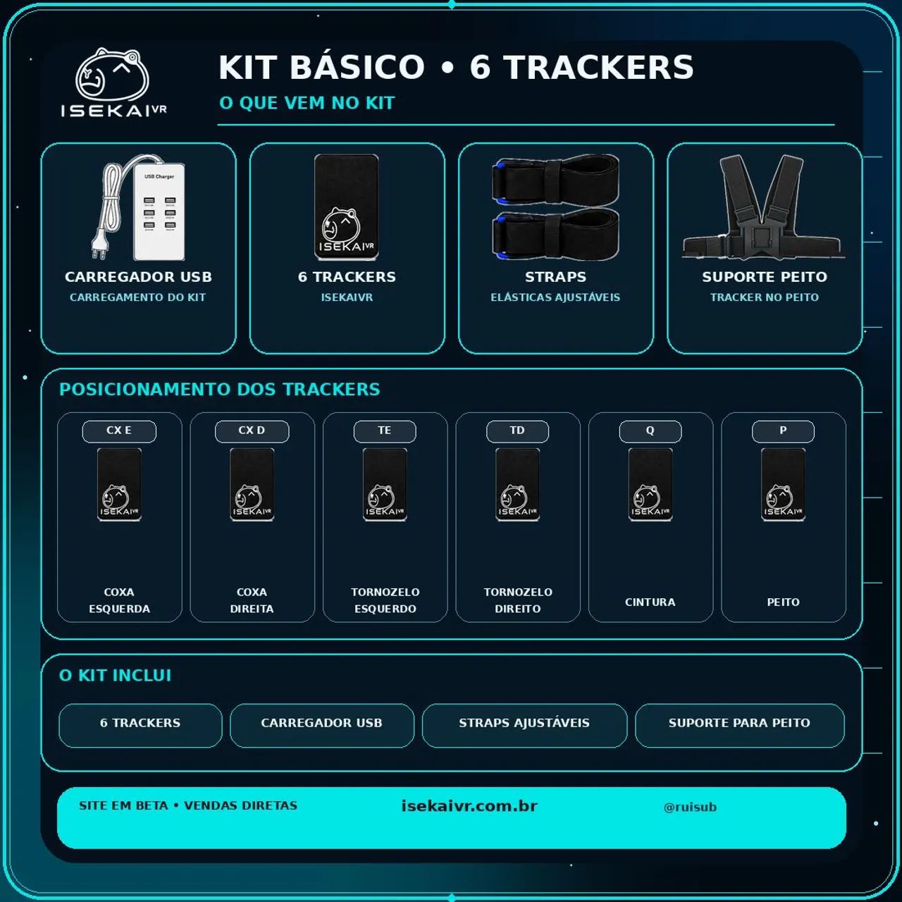 Kit 6 tracker fullbody lsm6dsr slimevr - Foto 2