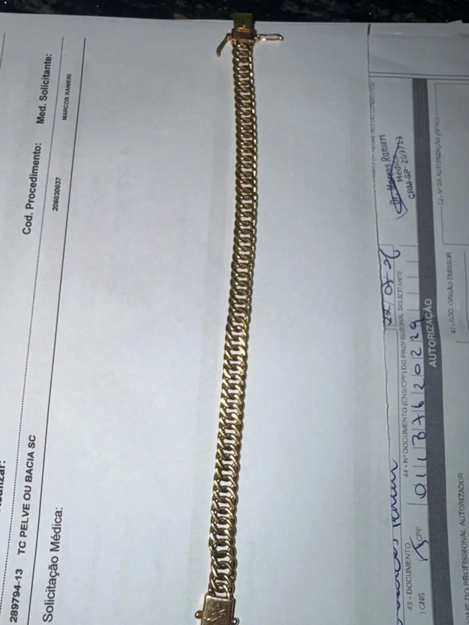 Pulseira drumet dupla 20 gramas de ouro