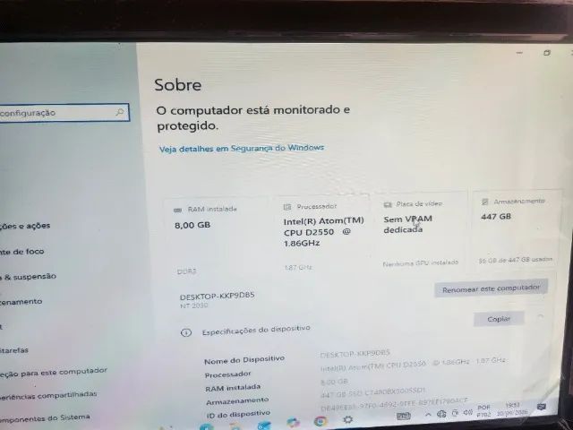 mini PC OKI NT2030 / Itautec com Intel Atom D2550, 8 GB de RAM e SSD de 120 GB