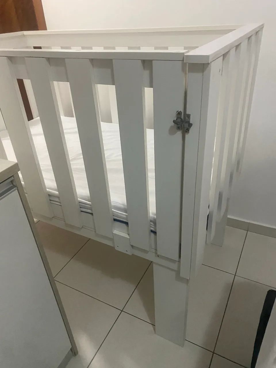 Berço de madeira maciça, branco  - Foto 5