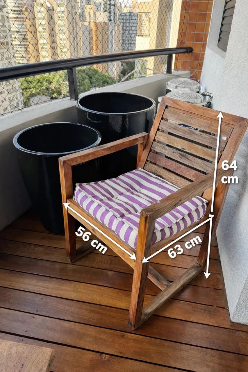 Conjunto para Varanda em Madeira com 3 Poltronas + Mesa de Centro442957971630346245