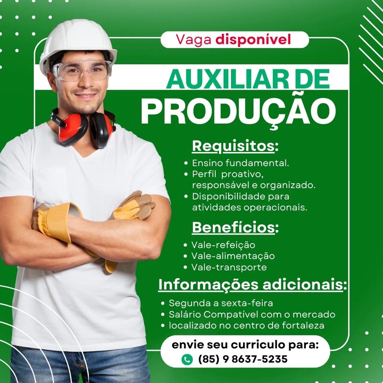 Vaga de emprego Auxiliar de produção 