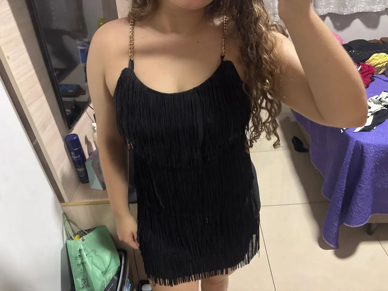 Vestido preto com franja - Foto 3