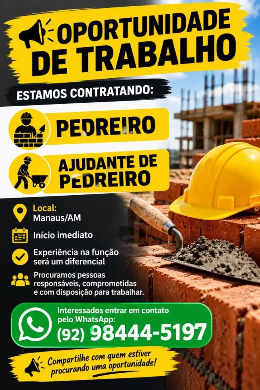 Ajudante e pedreiro 