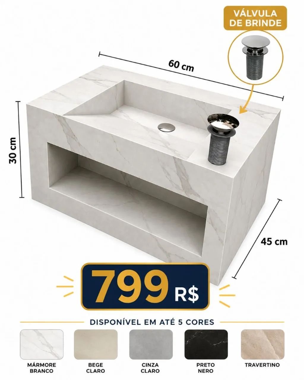 Pia para banheiro grande promoção  - Foto 3