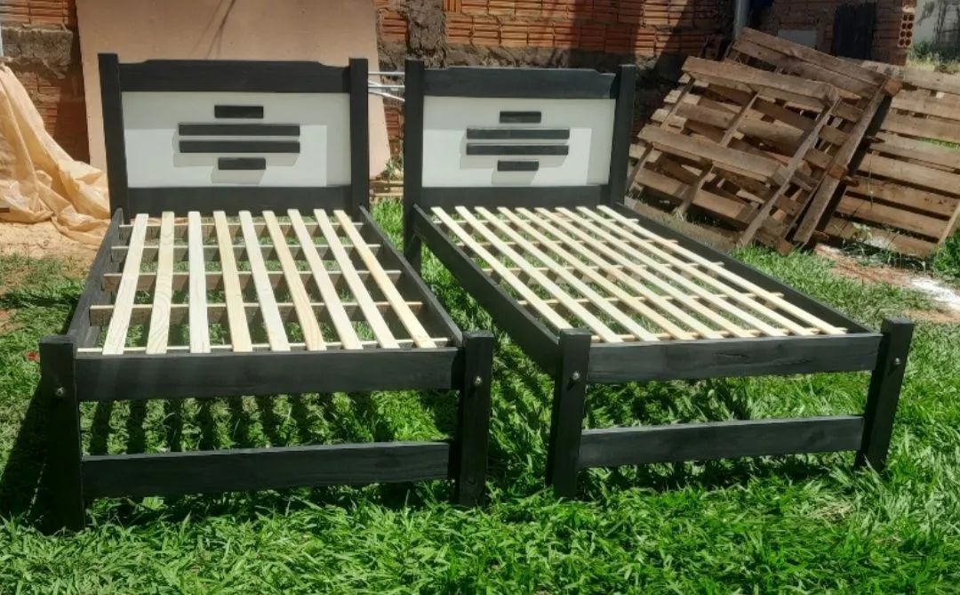Cama de madeira solteiro nova . - Foto 2