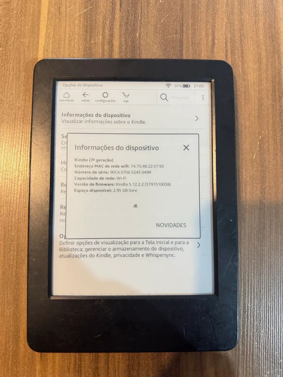 KINDLE -7ª GERAÇÃO - Tablets e E-Readers - Areias, São José