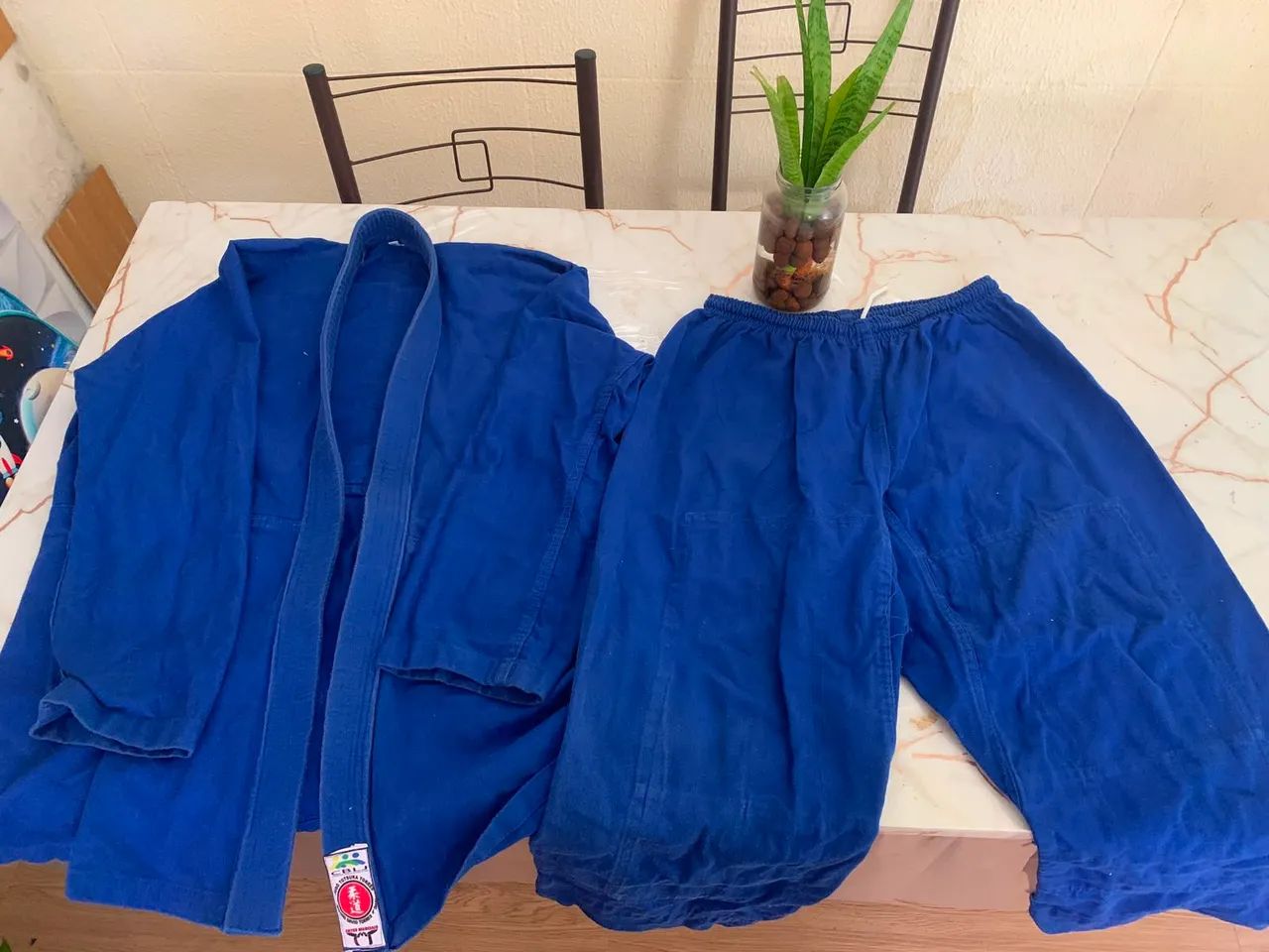 Kimono completo de judô tamanho 14 azul