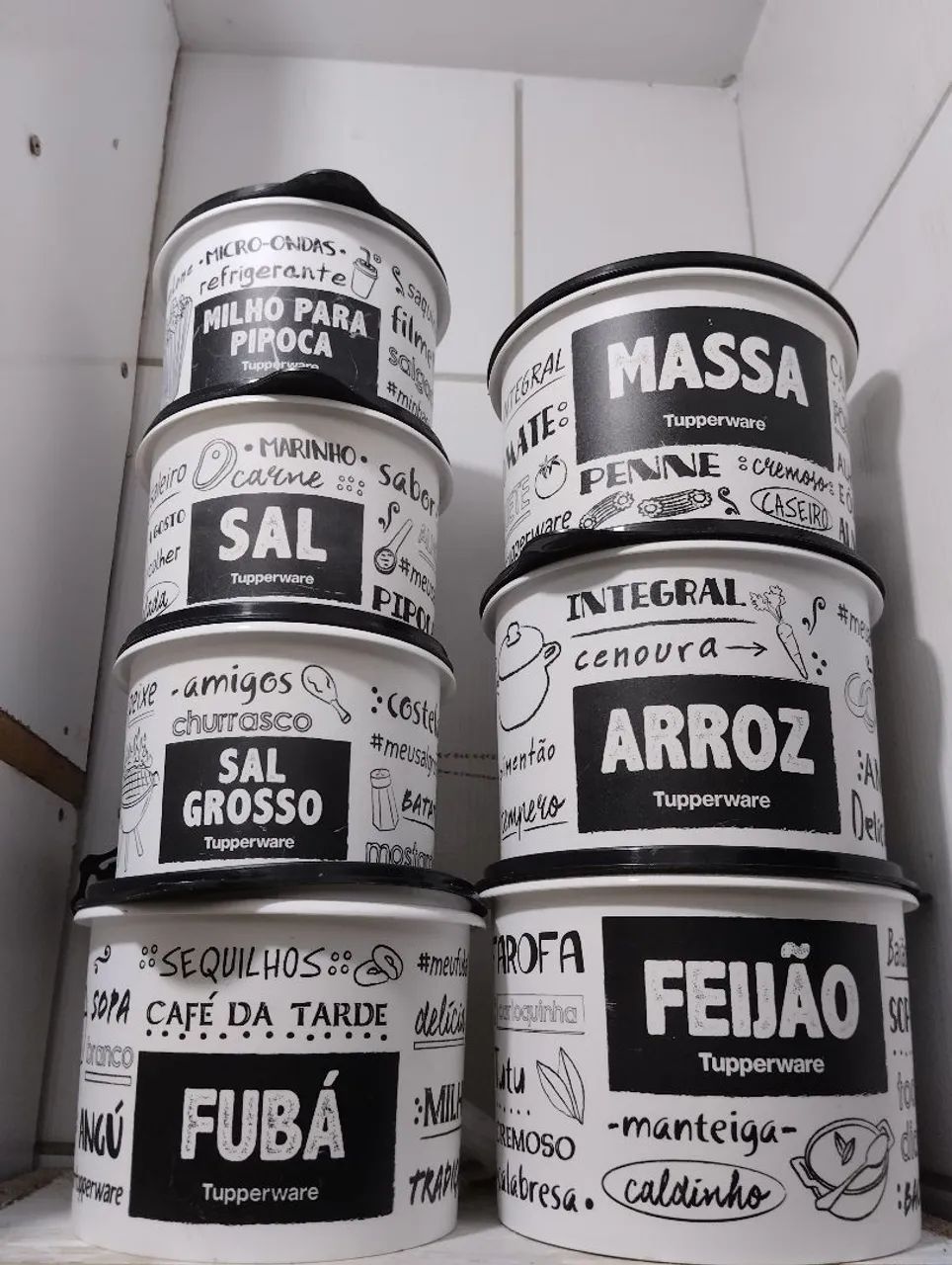 kit PB Tupperwere com 7 peças