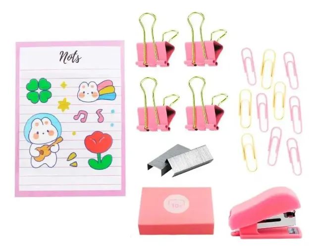 (PROMOÇÃO PIX) Kit escritório bloco adesivo clips - Foto 3