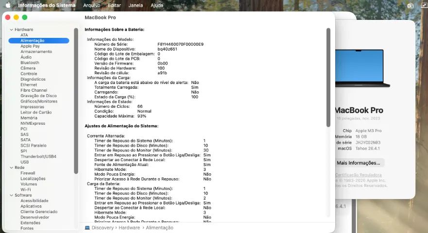 MacBook Pro M3 16"- 16GB RAM - 512GB SSD - Impecável - Foto 2