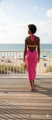 Vestido em tricô rosa - Foto 2