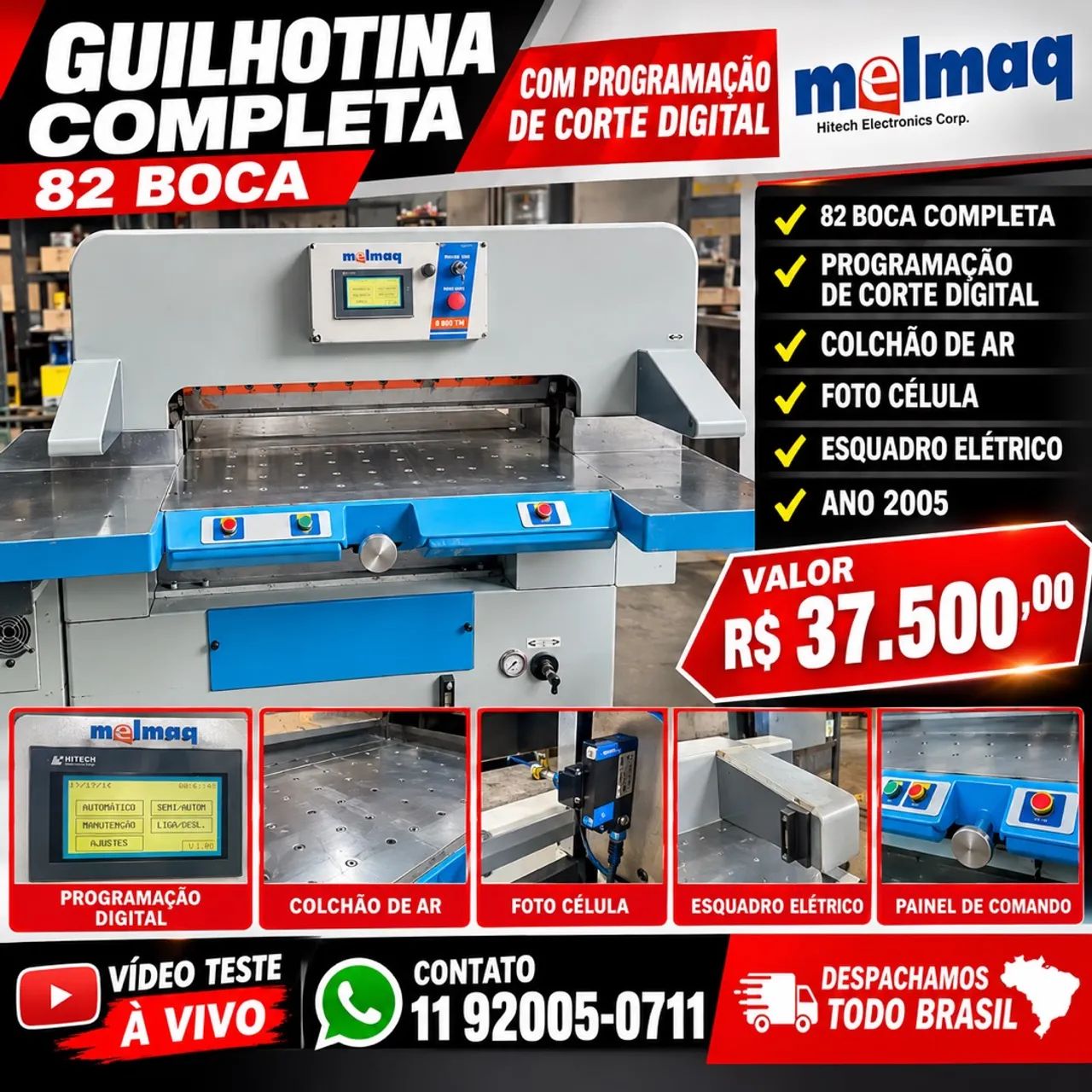 Guilhotina automática programação 82 linear ano 2010 