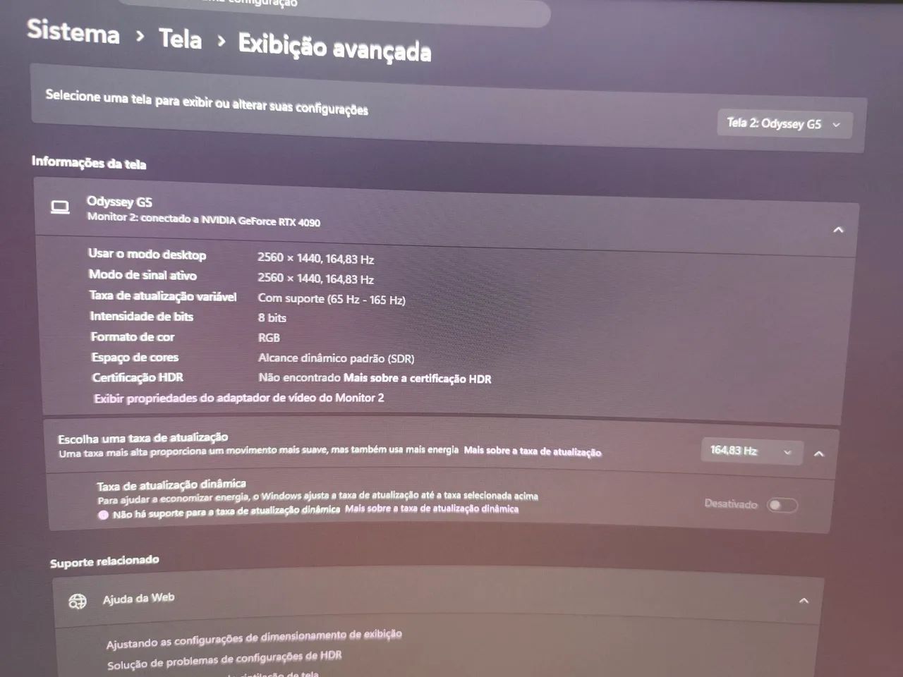 Monitor Gamer Samsung Odyssey G5 32 polegadas QHD 2K 165Hz - Foto 2