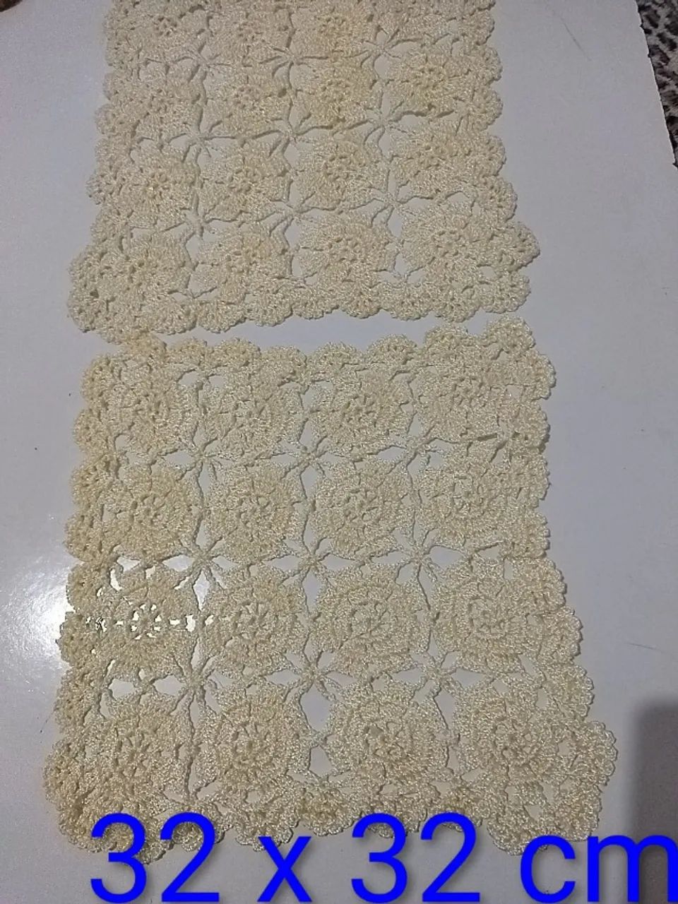 Jogo crochê creme 
