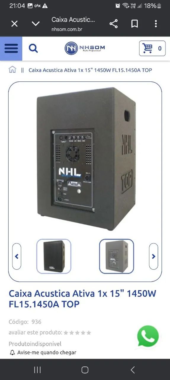 2 caixas ativas NHL 1450 whats  - Foto 2