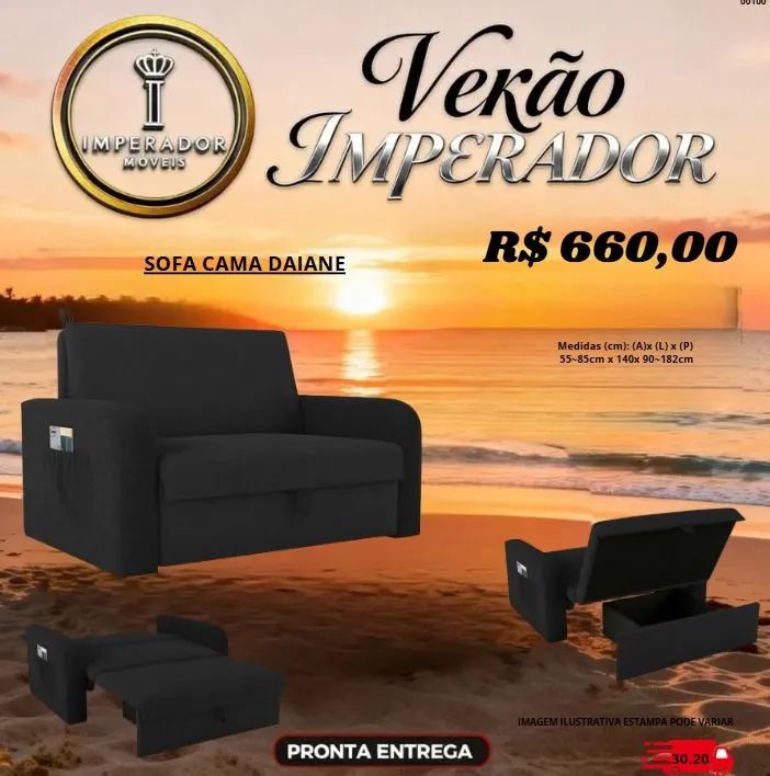 SOFÁ CAMA DAIANE - DIRETO DE FABRICA 