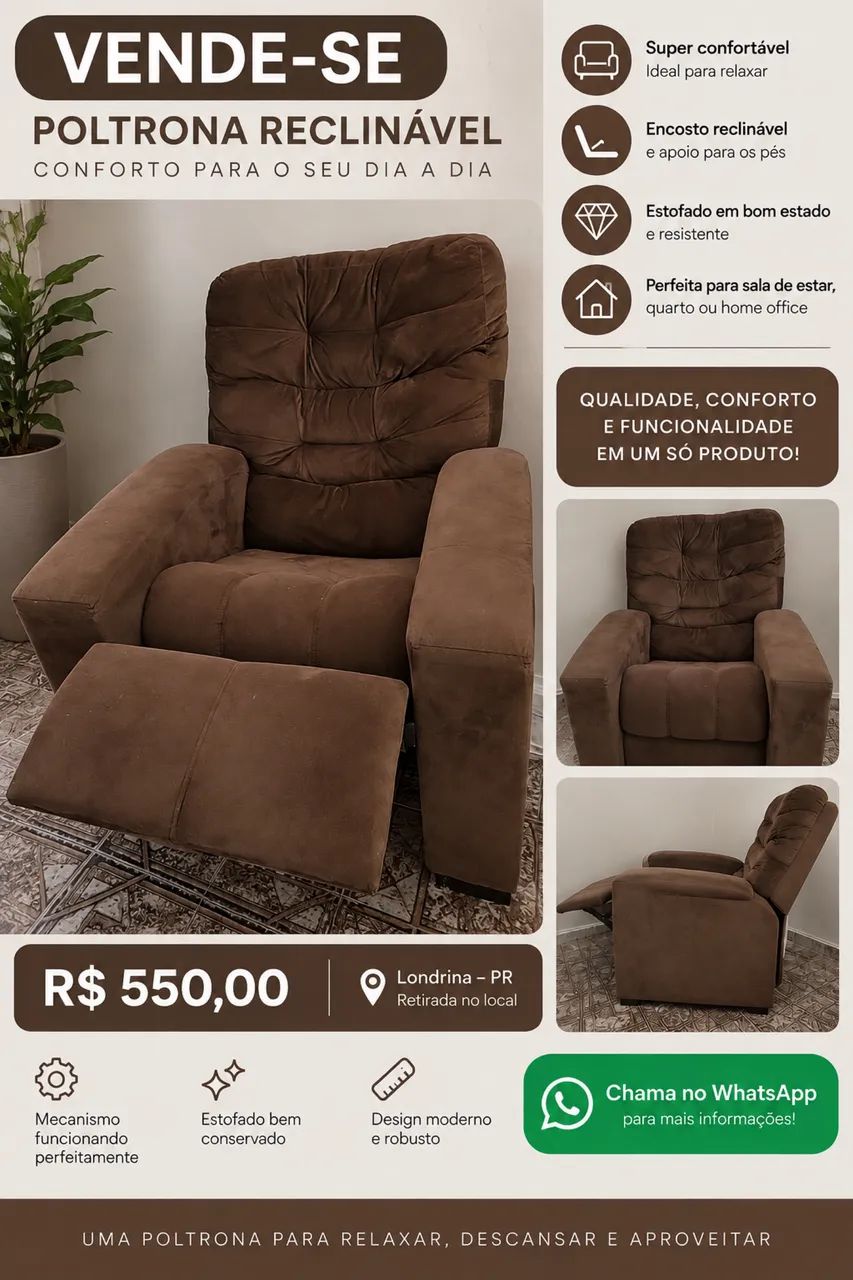 VENDE-SE POLTRONA RECLINÁVEL