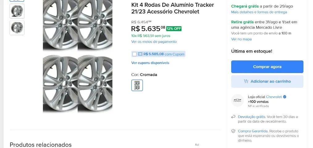 Jogo de Rodas Liga Leve Aro 16 Prata - Tracker 2021 em Diante