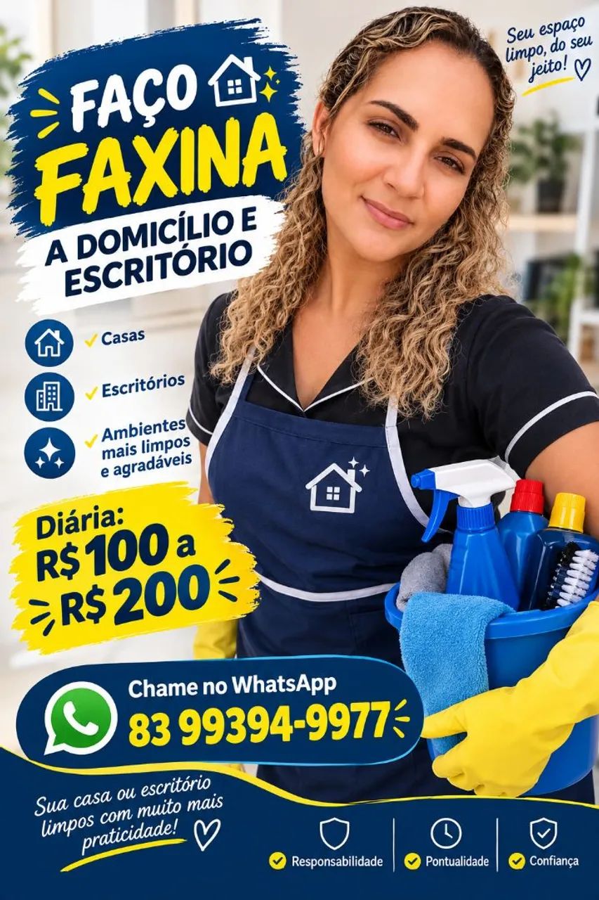 Faxina de casa, apartamento e escritório..