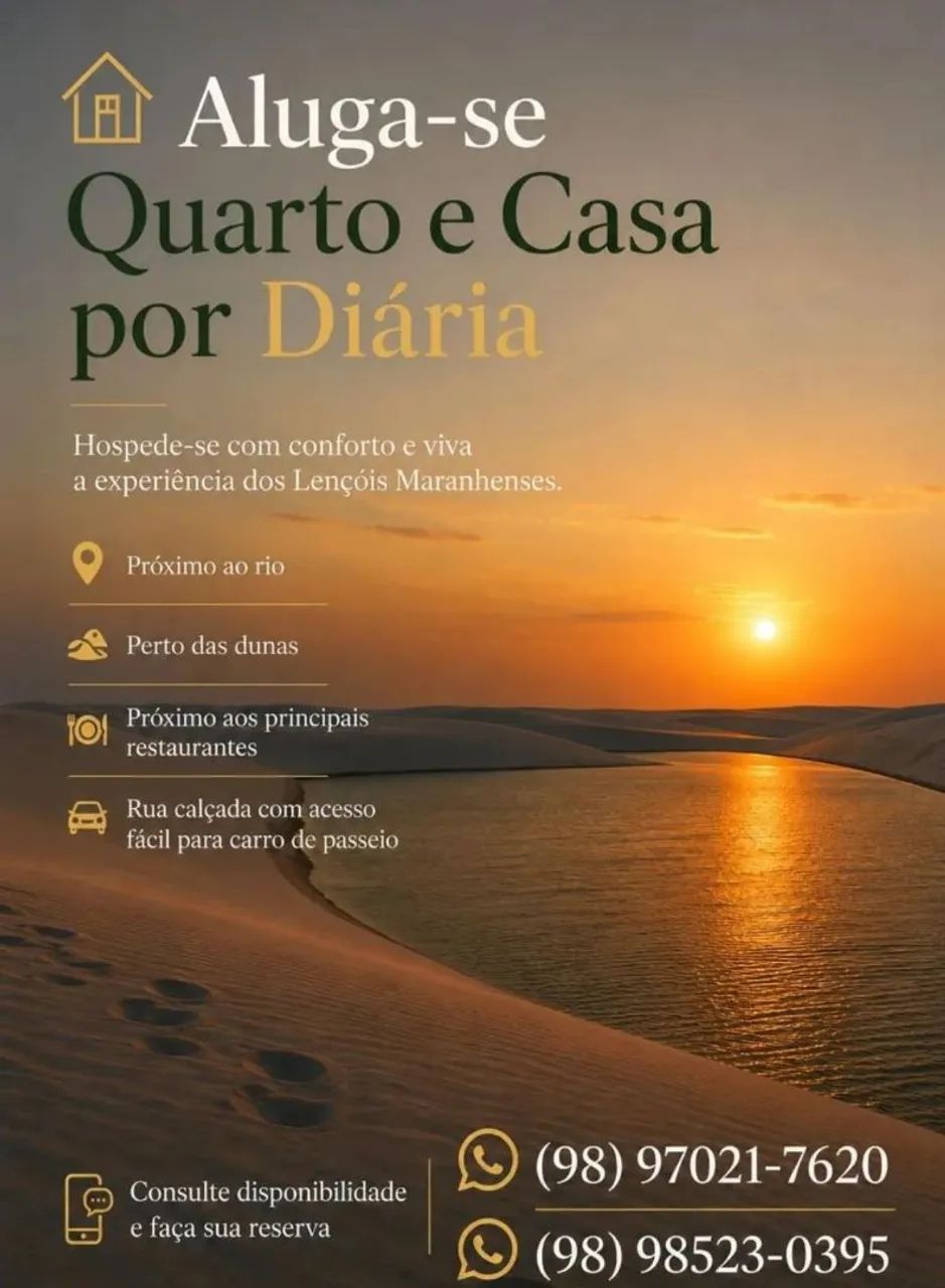 Quarto e casa para alugar Santo Amaro MA
