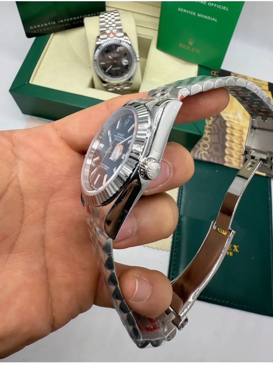 Relógio Datejust Jubilee Azul 41mm Automático super premium - Foto 4