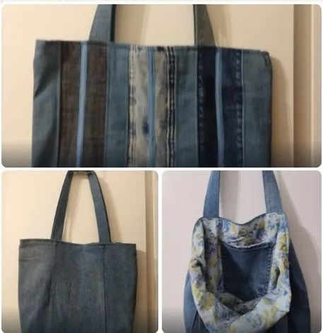 Bolsa Jeans Artesanal modelo único Cod 043