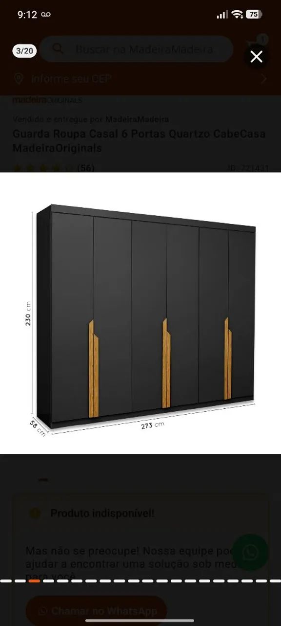Guarda roupa 6 portas  - Foto 4