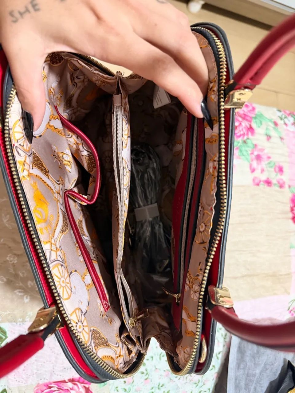 Bolsa couro vermelha - Foto 2