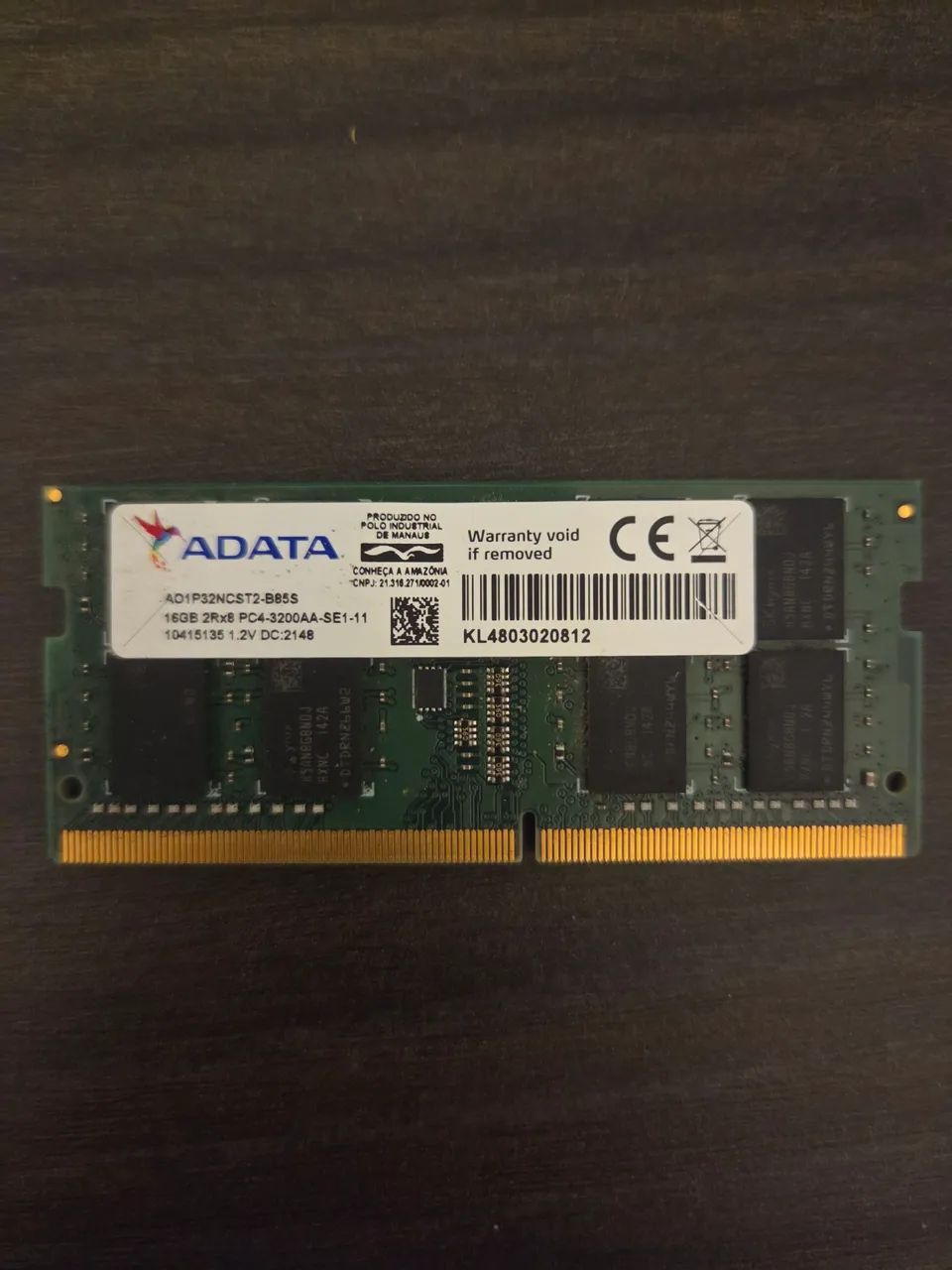Memória Ram 16GB DDR4 Notebook 3.200Mhz