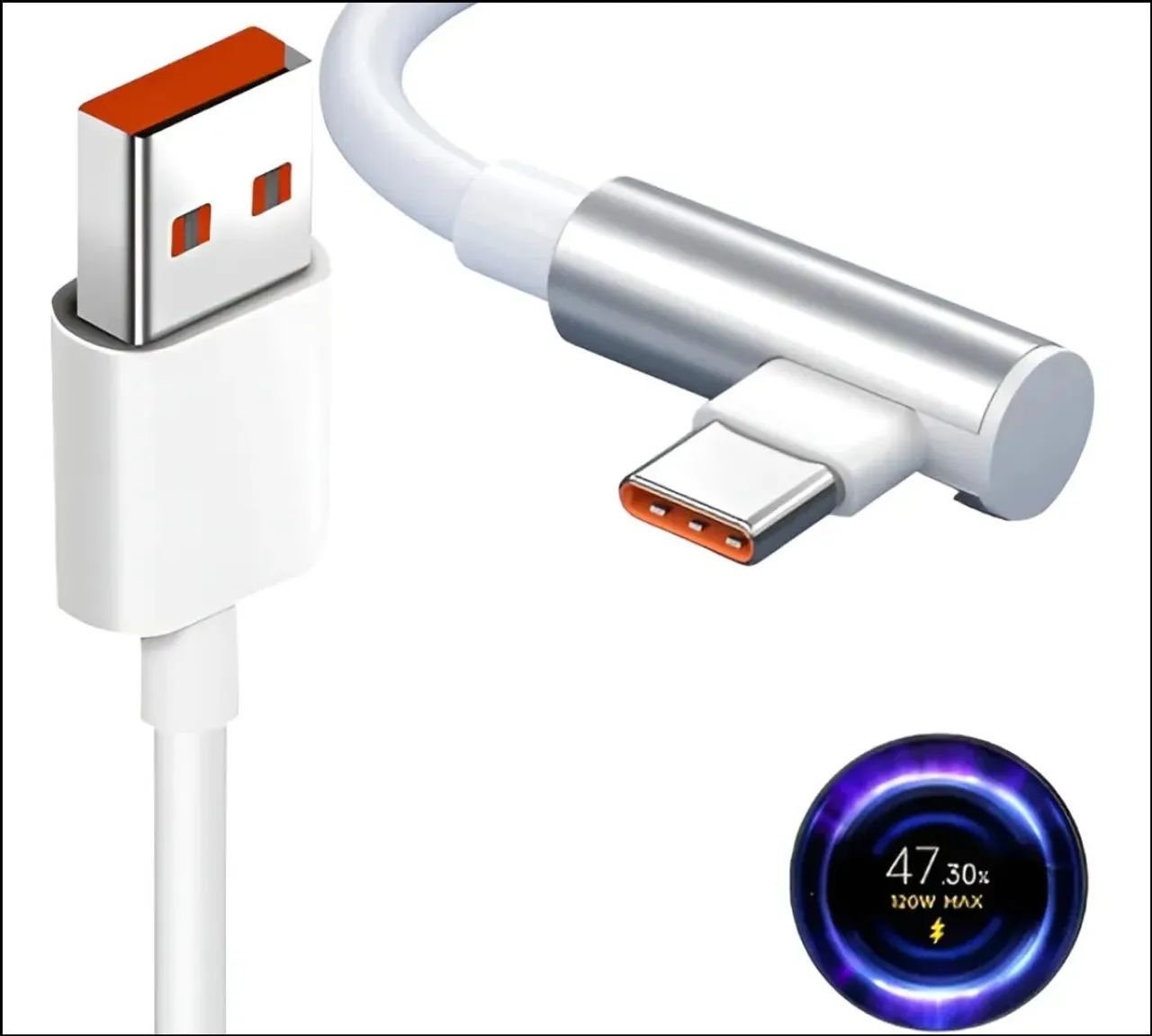 CABO TURBO XIAOMI ORIGINAL 1METRO EM 90GRAUS RESISTENTE 