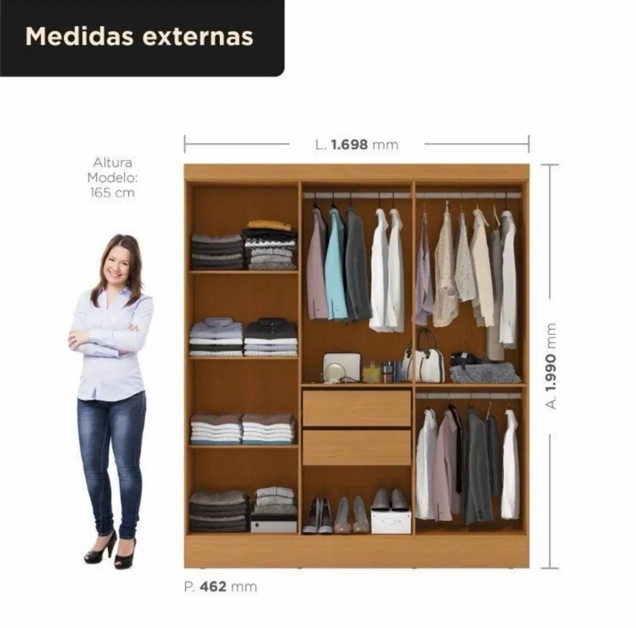 Guarda roupa mdf novo na caixa  - Foto 2
