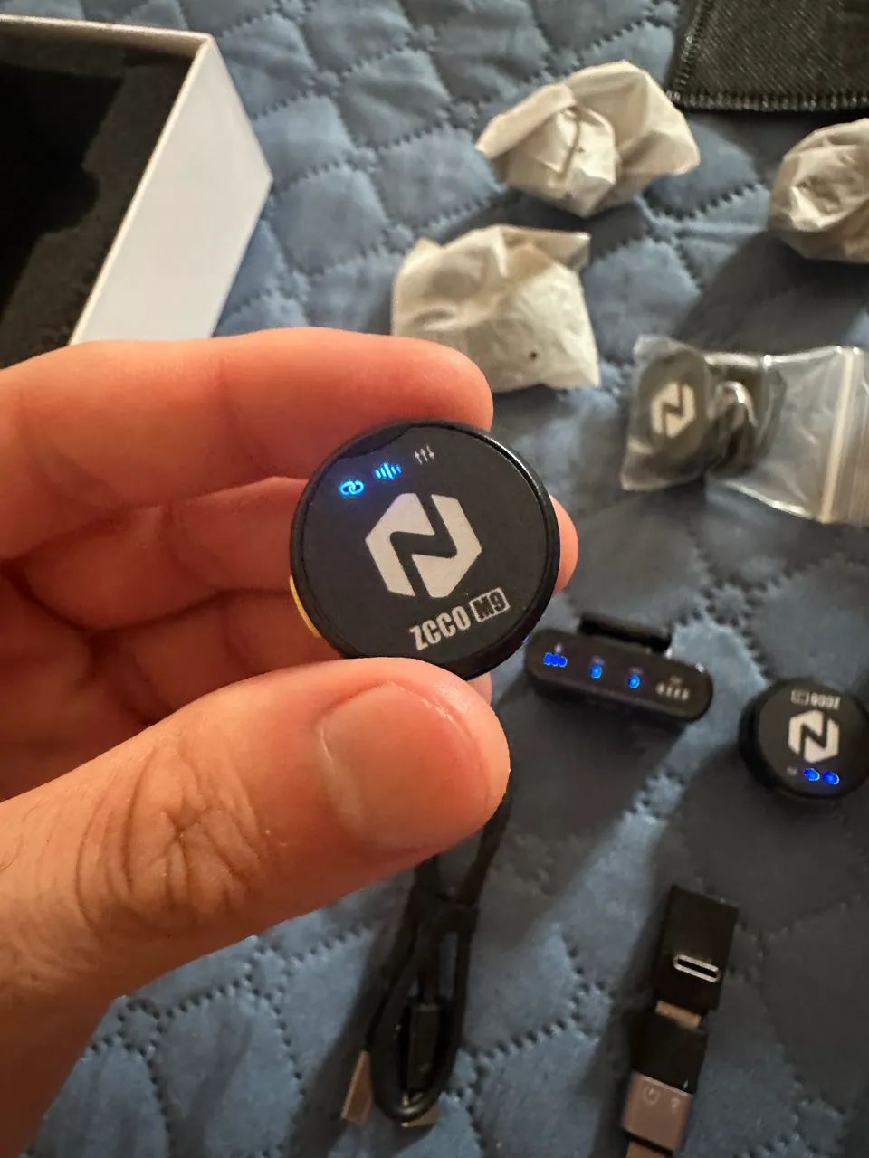 Microfone Lapela Sem Fio ZCCO M9 Max Duplo - Cancelamento de Ruído - Foto 2
