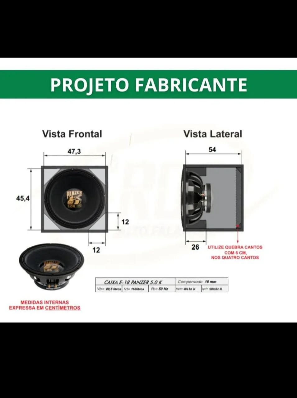 2 ALTO FALANTE WOOFER EROS PANZER 5K 18 POL. 2500W RMS 4 OHMS - Foto 6