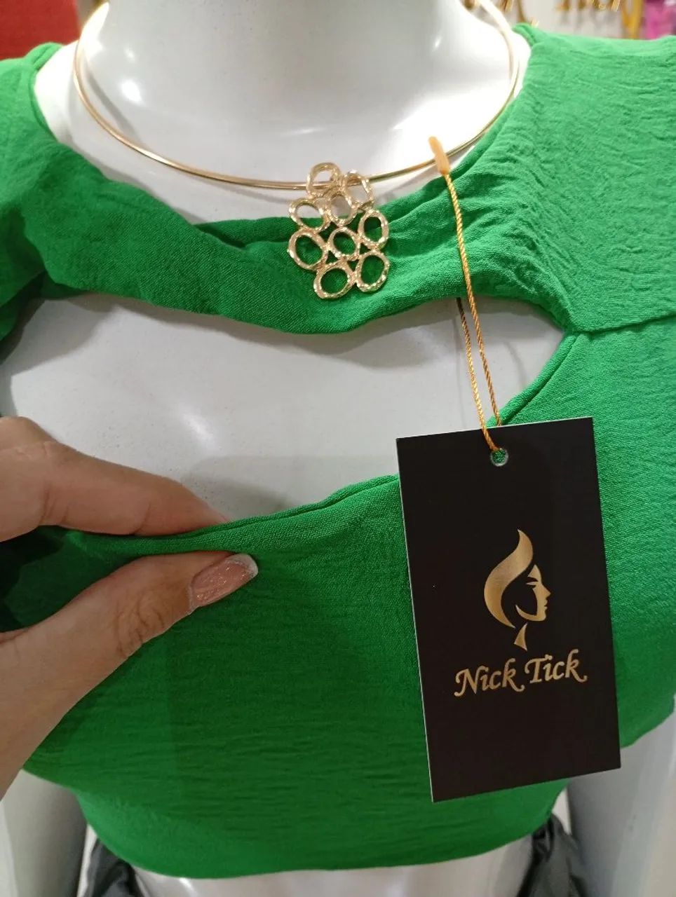 Top Cropped Feminino Alfaiataria Premium Verde Bandeira  - Foto 3