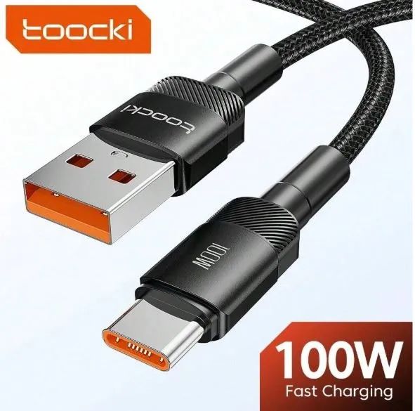 Cabo de Carregamento Toocki USB tipo A + USB tipo C 100W - Foto 2