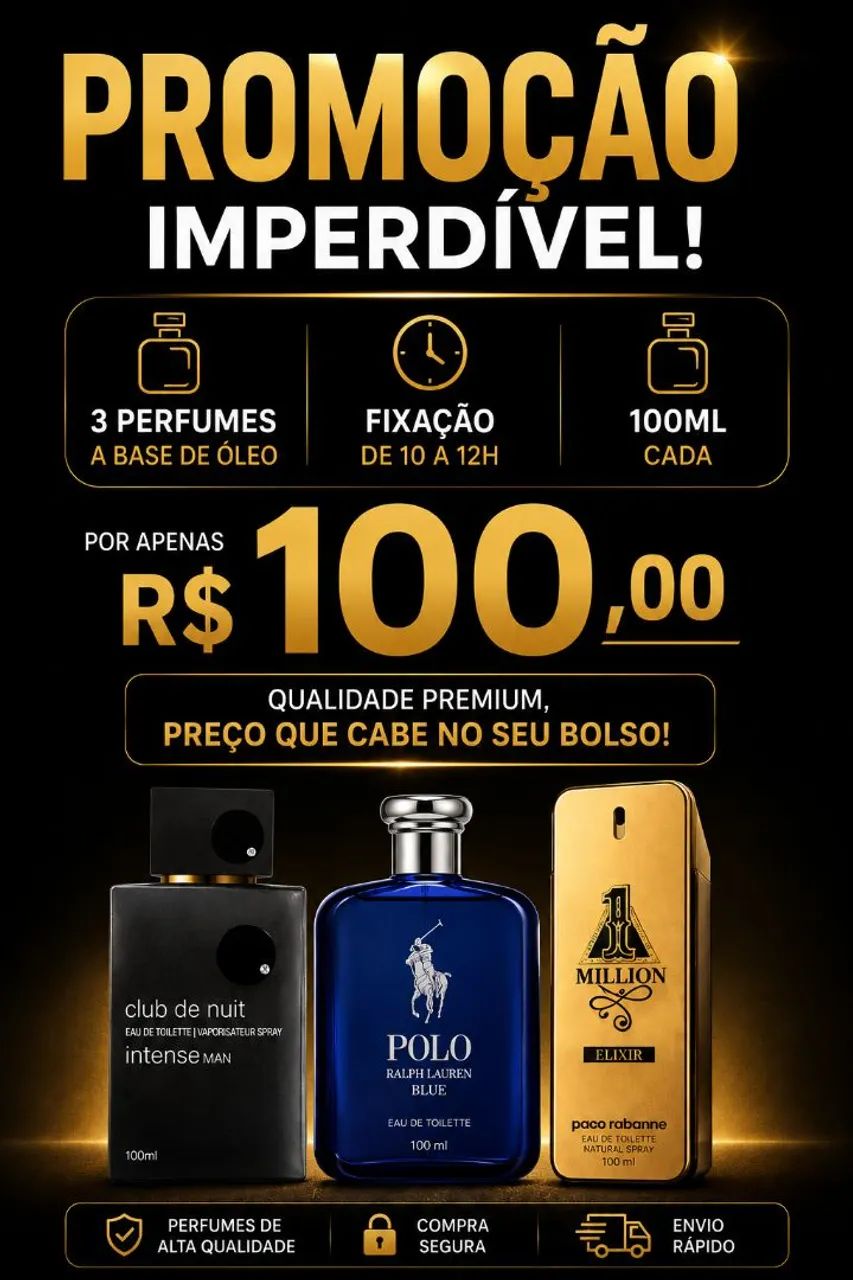 3 perfumes por 100 reais