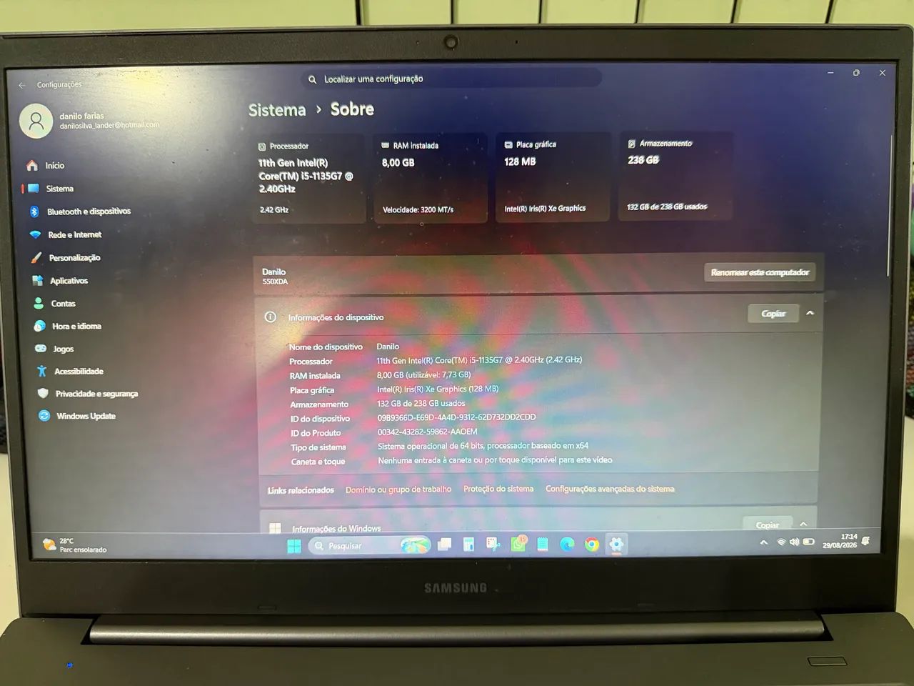 Notebook Samsung Intel Core i5 11ª Geração | 8GB RAM | 256GB SSD - Foto 2