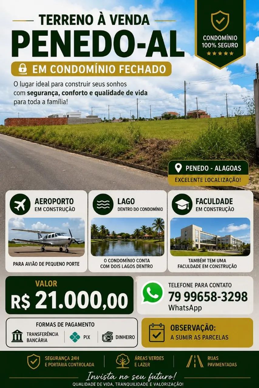 Vendo terreno em Penedo Alagoas 