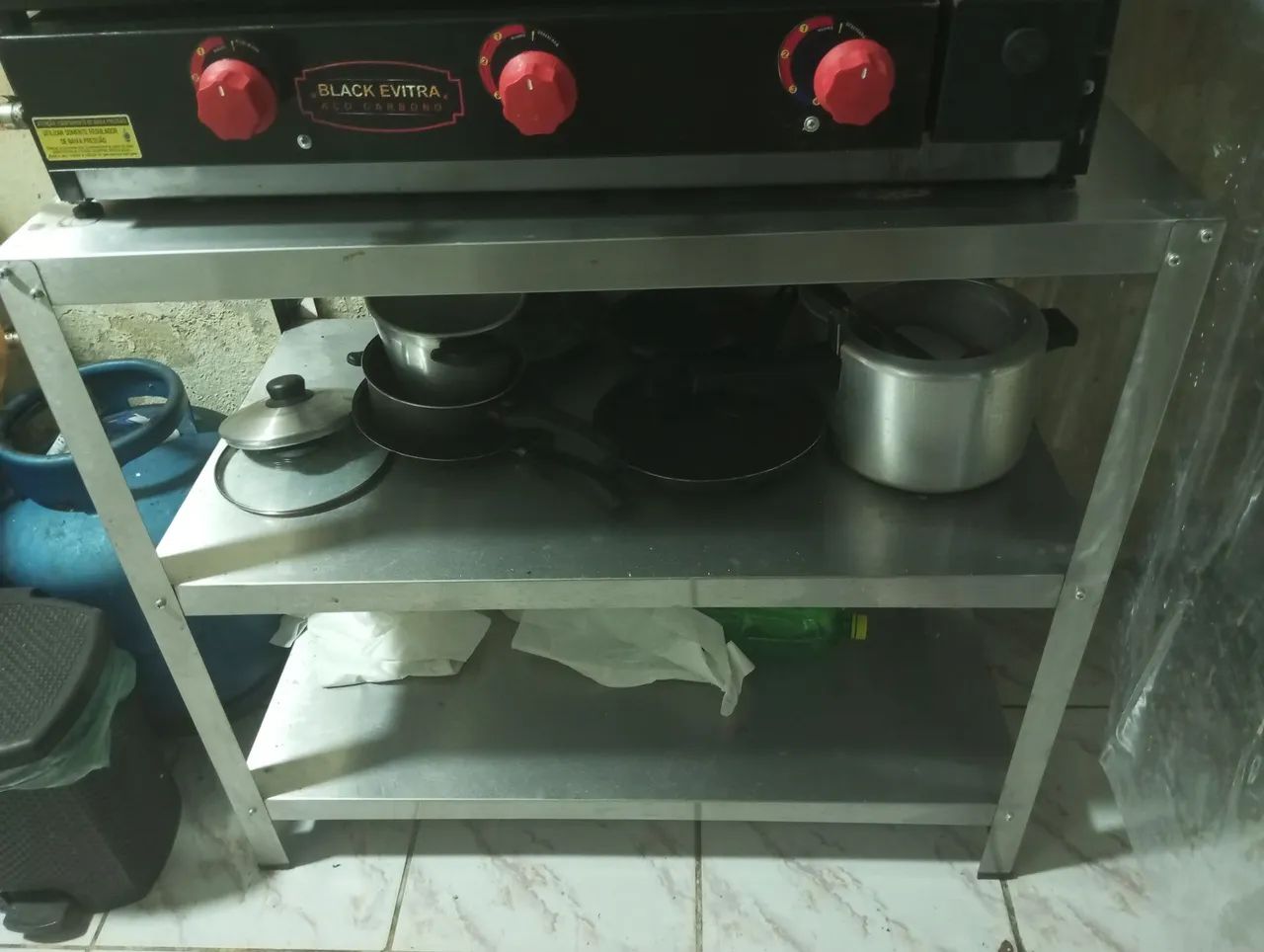 Mesa inox tripla, 91cm, escovada. - Foto 3