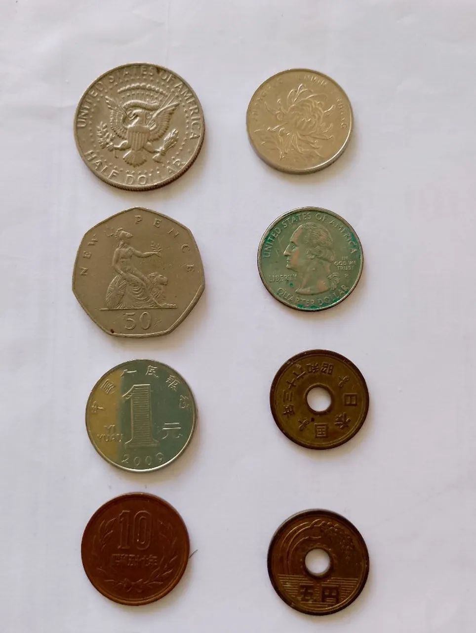 Coleção de Moedas Americanas Inglesas Chinesas e Japonesas antigas. - Foto 3