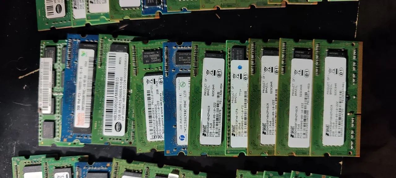 Lote 30 Memórias Notebook DDR3 - 2GB e 1GB - Foto 3