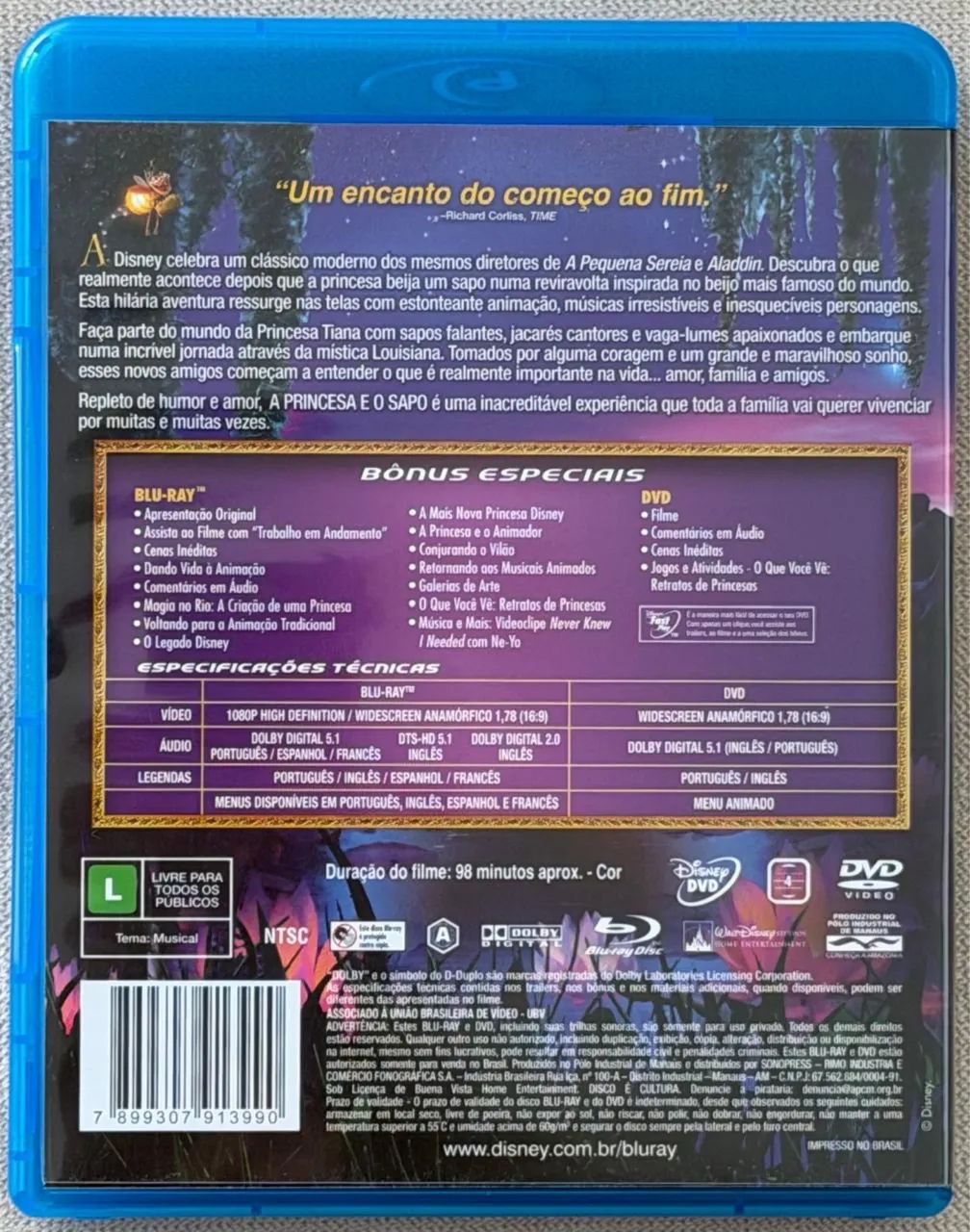 BLU-RAY DISNEY A PRINCESA E O SAPO (ORIGINAL) - Foto 2