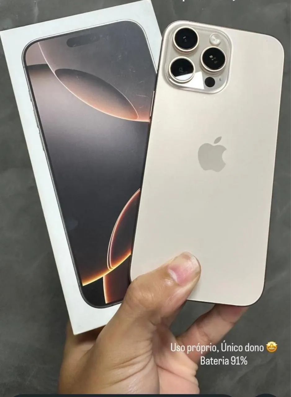 iPhone 16 pro max 256gb bateria 91% - Celulares e Smartphones