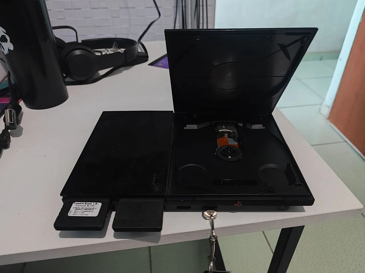 PS2 slim com pen drive com 120 jogos - Foto 2